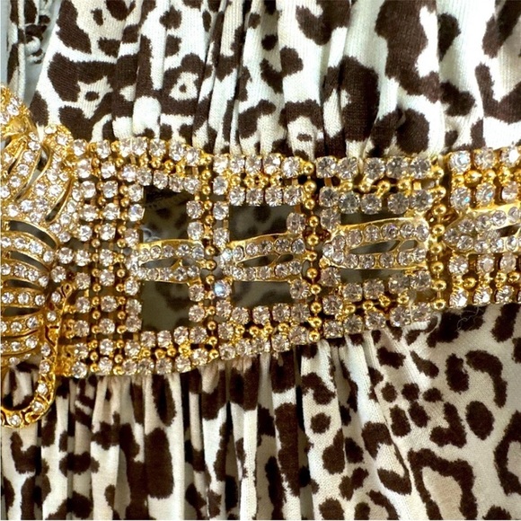 Sky brand dress Rhinestone Beaded Leopard Print Maxi Dress XS NWT - Picture 8 of 16